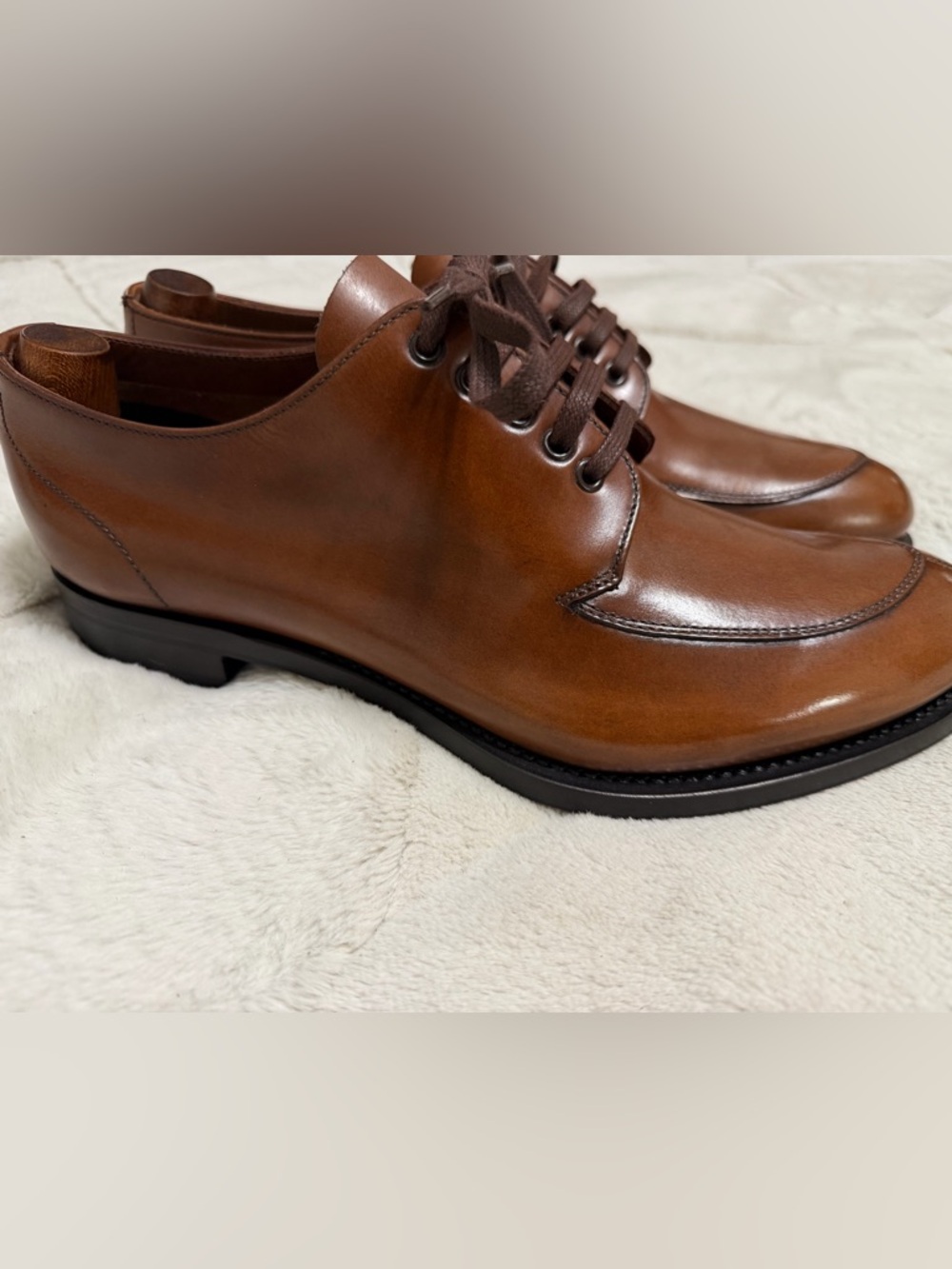 NEW! $1,320 Prada Split Toe Apron Lace Up Derby Oxford Brown Shoes 10.5 11 - Picture 3 of 14